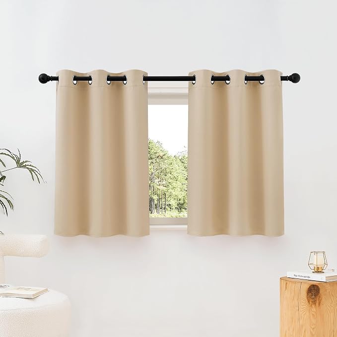 NICETOWN Beige Room Darkening Curtains Blackout 36 inch Curtains by NICETOWN