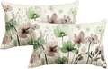 AVOIN colorlife Poppy Flowers Pillow Covers 12x20 Inch Set of 2 | Chinoiserie by AVOINcolorlife
