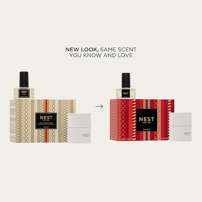 NEST New York Wall Diffuser Set, Holiday - Includes 1 Diffuser Unit + 1 Refill - Up to 30 Days of Continuous Scent - Cruelty Free, Vegan - Made in USA