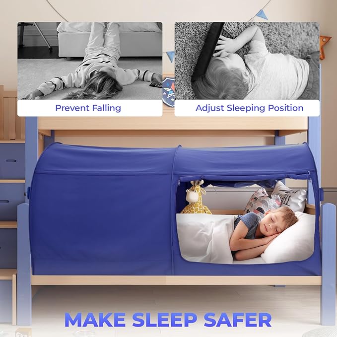 Alvantor Bed Canopy Bed Tents Dream Tents Privacy Space Twin Size Sleeping Tents Indoor Pop Up Portable Frame Curtains Breathable Grey Cottage (Mattress Not Included) Reducing Light