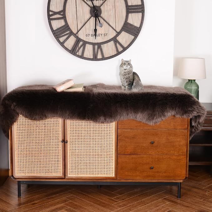 IRIWOOL Premium Genuine Fur Sheepskin Rug Real Australia Sheepskin Natural - Image 3