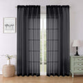 Black Sheer Curtains 84 Inches Long 2 Panels, Balance Light & Privacy Bedroom by Lecloud