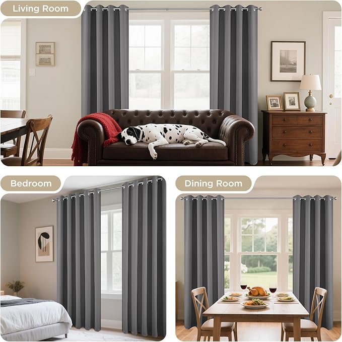 Joydeco Long Blackout Curtains for Bedroom 108 Inch 2 Panels - Image 6