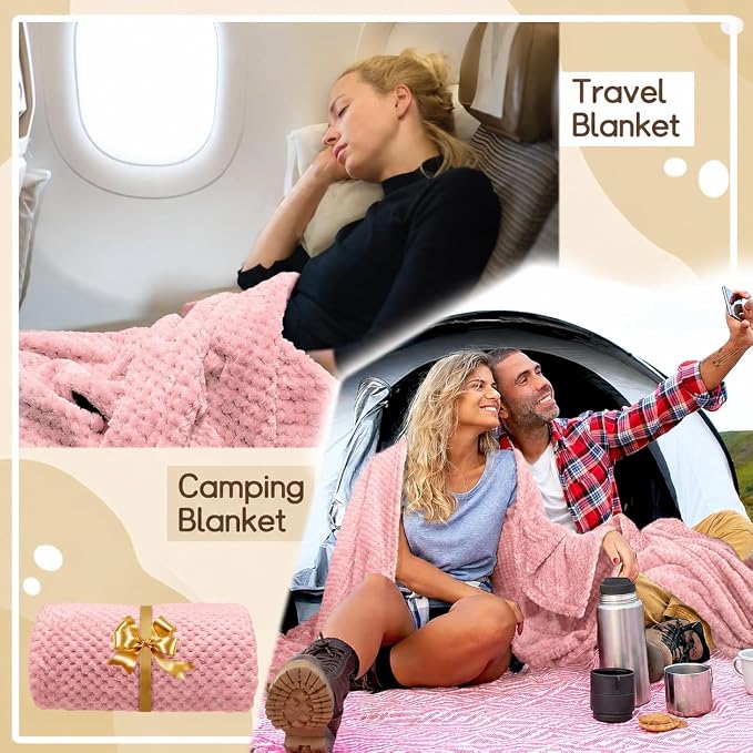 4 Pack Fleece Throw Blankets 50x60 Inches - Image 6
