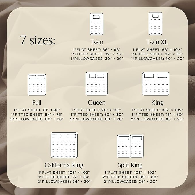 LuxClub 4 PC King Sheet Set, Deep Pockets Wrinkle Free Cooling Bed Sheets Hotel Bedding for Women, Men, Kids & Teens, Includes 1 Fitted Sheet, 1 Flat Sheet and 2 Pillowcases - Silky Soft Dark Khaki