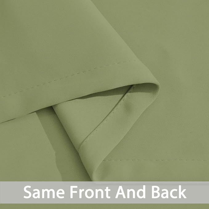 Yakamok Room Darkening Curtains 62x84 inch Length Sage Green-Living Room | 2 - Image 5