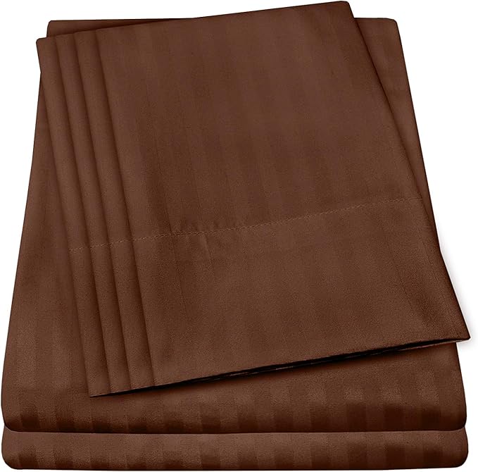 Twin Size Bed Sheets - 4 Piece 1500 Supreme Collection Fine Brushed Microfiber Deep Pocket Twin Sheet Set Bedding - 1 EXTRA PILLOW CASES, GREAT VALUE, Twin, Dobby Coffee