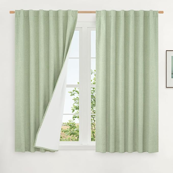 Linen 100% Blackout Window Curtains by LAMIT