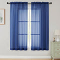 Sheer Curtains 63 Inch Length 2 Panels Set by WelvetBLK