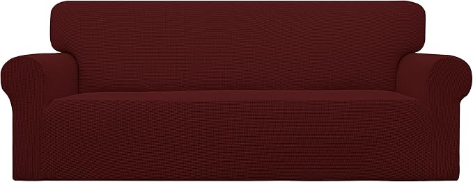 Easy-Going Stretch Oversized Sofa Couch Slipcover Washable Wine | 1-Piece Extra by Easy-Going