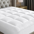 Cloud-Like Full Size Mattress Topper - 100% Cotton Top Mattress Pad for Back Pain Relief - Breathable & Naturally Cooling for Hot Sleepers, White
