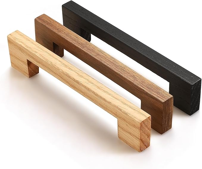 Black Square 7-1/2in 8 pcs Wooden Drawer Pulls Handle pulls for cabinets Kitchen Cabinet Drawer pulls Cabinet Door Pull