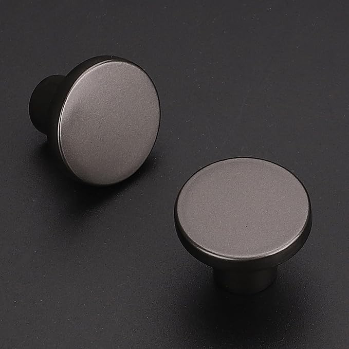 Ravinte 25 Pack Cabinet Knobs Pearl Grey Kitchen Cabinet Knobs Round Dresser Drawer Pulls Closet Door Pulls 1-1/5 Inch