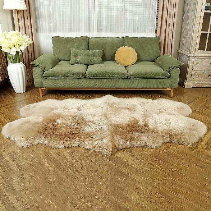 LLB Genuine Sheepskin Area Rug Wool Rug Fur Carpet Fluffy Shaggy Fur Rug - Image 5