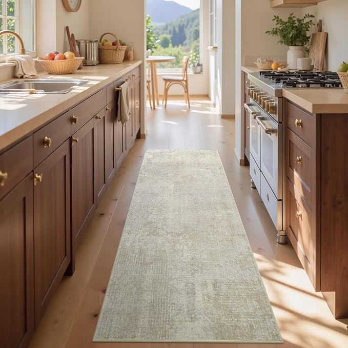 2x6 Ft Washable Runner Rug, Non-Slip Low Pile Hallway Kitchen Area Rug - Image 4