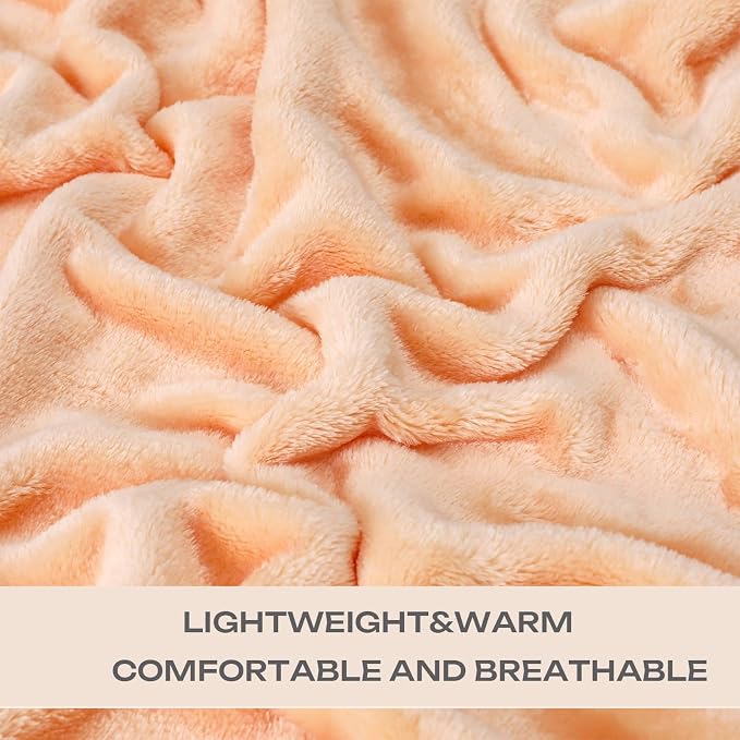 Pink Fleece Plush Throw Blanket 50"x60"for Couch Sofa Fuzzy Cozy Flannel | - Image 3