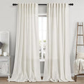 Cream Linen Curtains 117 Inches Long by Nanspring