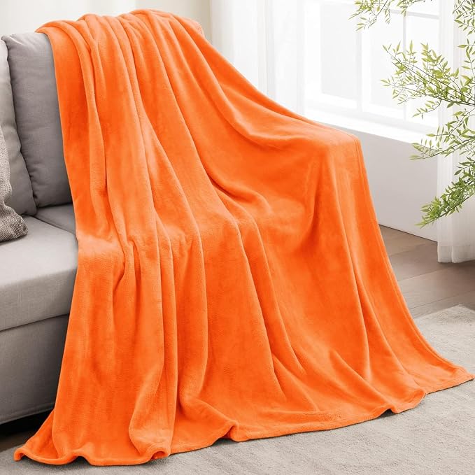 BEDELITE Fleece Blanket Soft Fall Twin Size Blanket Orange 60"x80" | Ultra Soft - Image 9