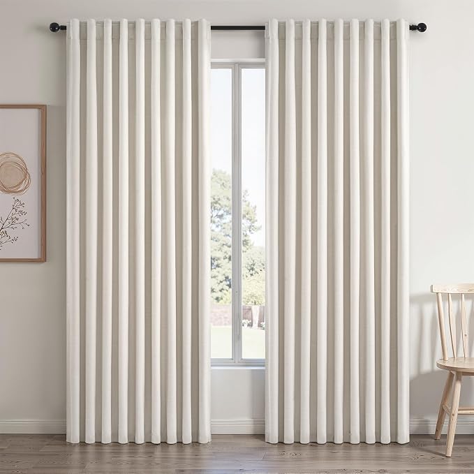 Blackout Curtains 70 Inch Length Wide Linen Black Out Curtain by Topfinel