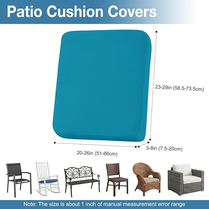 Waterproof Outdoor Cushion Covers, Stretch Patio Slipcovers | UV Resistant - Image 6