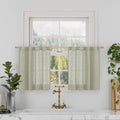 Sage Grey Linen Curtains 24 Inch Length by LAMIT