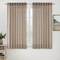 MIULEE Taupe Linen Curtains 52x63 Inch Long 2 Panel by MIULEE