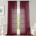 Sheer Curtains 2 Panels Set for Bedroom Living Room, Soft Solid Rod Pocket by OWENIE