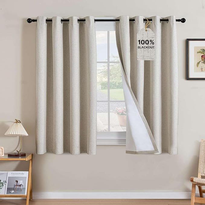 H.VERSAILTEX Linen Curtains 100% Blackout Curtains by HVERSAILTEX