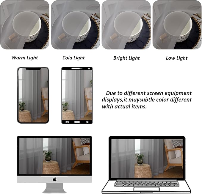 Chyhomenyc Charcoal Grey Sheer Valance - Image 8