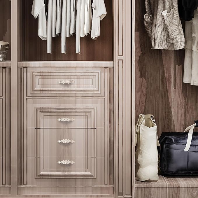 6Pcs 5" Hole to Hole Euro Rose Decorative Cabinet Pull Handles Ivory Vintage Kitchen Zinc Alloy Flower Drawer Dresser Vanity Nightstand Cupboard Wardrobe Pull Handles