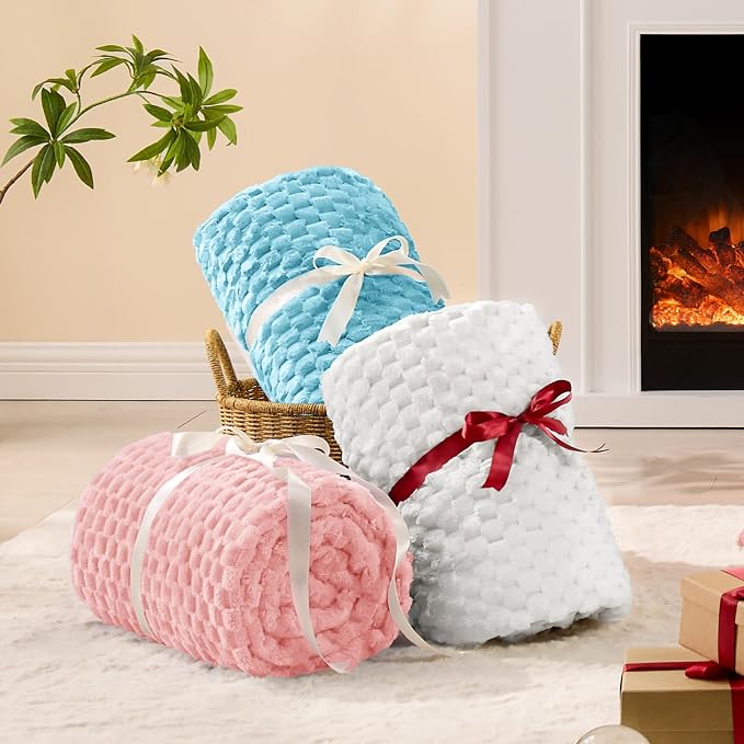 BEDELITE White Throw Blanket for Couch, Soft Cozy Gifts for Women, 50 * 60 | 3D - Image 5