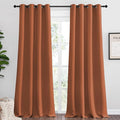 NICETOWN Burnt Orange Blackout Curtains for Sliding Door, 55 by 108, 2 Pieces, Blocking Out Sunlight Window Treatment Modern Design Grommet Curtain Panels for Dining Room