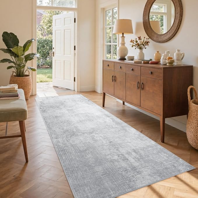 2x6 Ft Washable Runner Rug, Non-Slip Low Pile Hallway Kitchen Area Rug by Cuzwlovita