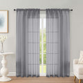 Grey Sheer Curtains 72 Inches Long 2 Panels Set, Transparent Voile Sheer Curtain by OWENIE