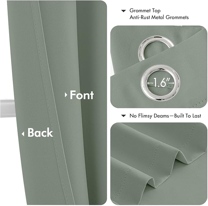 MIULEE Blackout Curtains for Bedroom 2 Panels 40 x 84 Inch Long Light Green | - Image 4