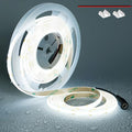 TOPAI 12V COB LED Strip Light 6000K Cool White Waterproof IP65 480LEDs/M Super Bright 4000Lm CRI>90 16.4ft/5M Self Adhesive Dotless Cuttable Flexible for Bedroom Cabinet DIY Lighting