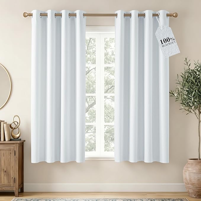 NICETOWN Farmhouse 100% Blackout Linen Curtains by NICETOWN