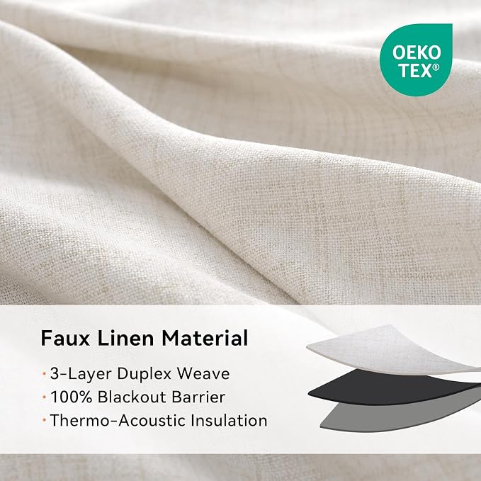 100% Blackout Linen Textured Short Small Curtains - Image 6