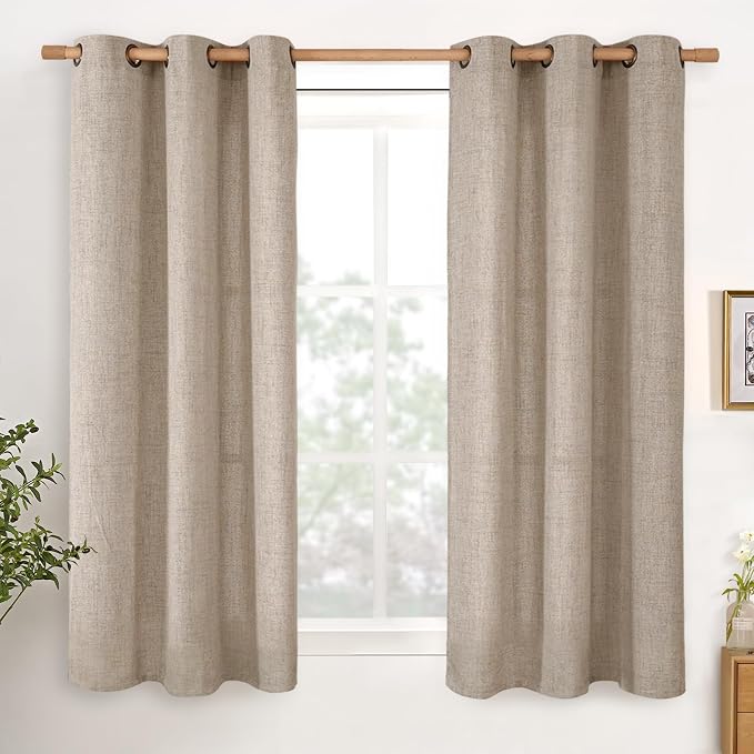 YoungsTex Dark Oatmeal Linen Curtains 54 Inch Length by YoungsTex