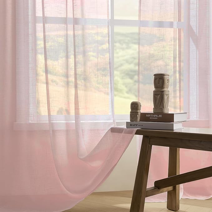 Joydeco Sheer Curtains 108 Inches Long, Window Curtains Privacy Assured - Image 4