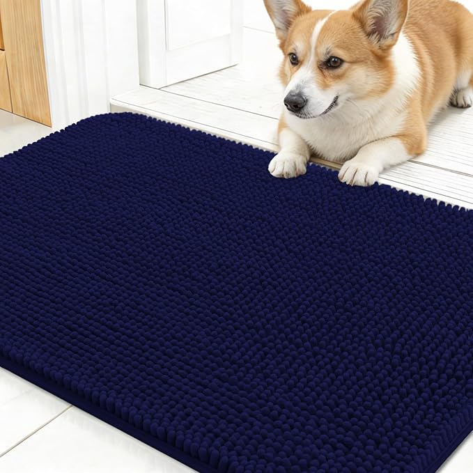 OLANLY Dog Door Mat for Muddy Paws 24x16, Super Absorbent Chenille Mud Mat | by OLANLY