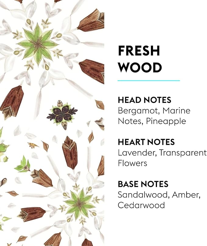 Maison Berger - Fresh Wood - Lampe Berger Fragrance Refill Oil for Home Diffusers - Luxury Air Freshener with Sandalwood, Amber & Lavender Notes - 16.9 Fl Oz (500ml)