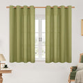 Moss Green Short Linen Curtains 45 inch by LAMIT