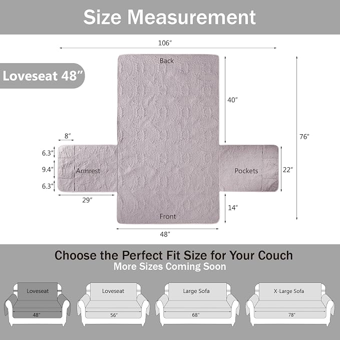 Purple Loveseat Covers for 2 Cushion Couch, Water-Repellent Covers for Love Seat - Image 7