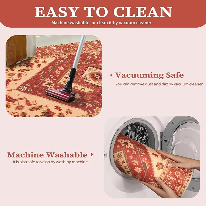 SERISSA 2x3 Washable Non Slip Boho Small Area Rug - Image 3