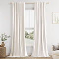 100% Blackout Linen Curtains 112 Inch Long by 52 Inch Wide 2 Panels Set by Guken