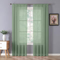 Tollpiz Sheer Curtain Linen Textured Bedroom Curtains Sheer Light Filtering Rod by Tollpiz