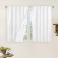 100% Blackout White Linen Curtains 40 Inches by LAMIT