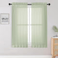Sheer Curtains 63 inch Length 2 Panels Set, Rod Pocket Voile Fimly Sheer Drapes by OWENIE