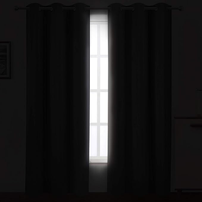 Grey Thermal Blackout Curtains/42 x 84 Inch/Set of 2 Panels Room Darkening - Image 3